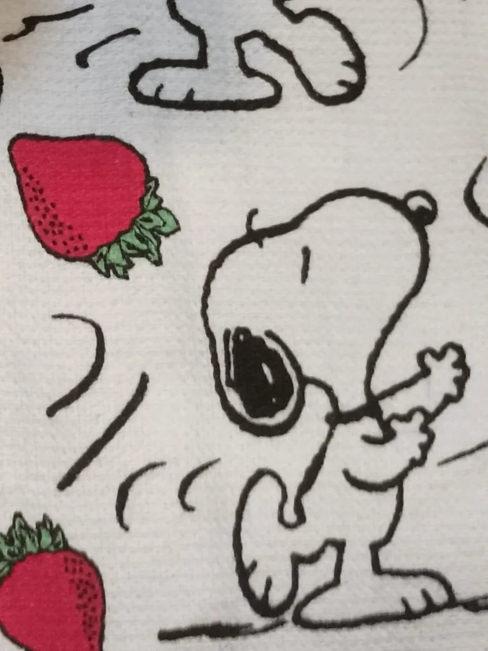 NWT~Peanuts Snoopy & Strawberries Multi-Images Cotton Kitchen Towels -Set of 2